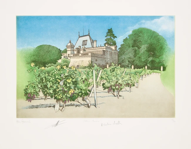 John Furnival, British, 1933-2020 Chateau Latour, Chateau d'Issan and Chateau Ausone; three...