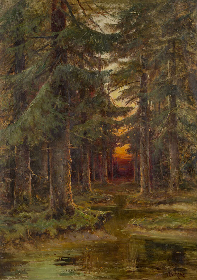 
	
		Julius Sergius von Klever, 
		 
		Russian 1850-1924-
		 
		 
		 
		Sunset in a...