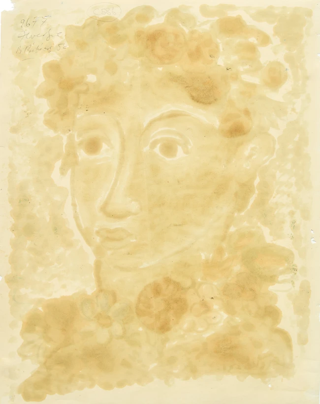 Basil Rákóczi, British/French 1908-1979 - Flower Girl, 1958; ink and monotype on paper, signed...