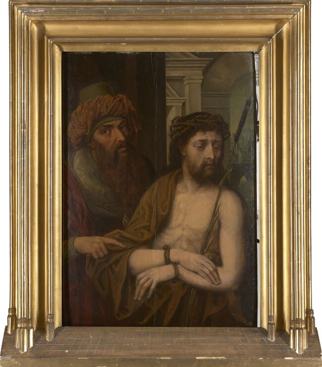 
	
		Circle of Quentin Matsys the Elder, 
		Flemish 1466-1530- 
		 
		Ecce Homo;...