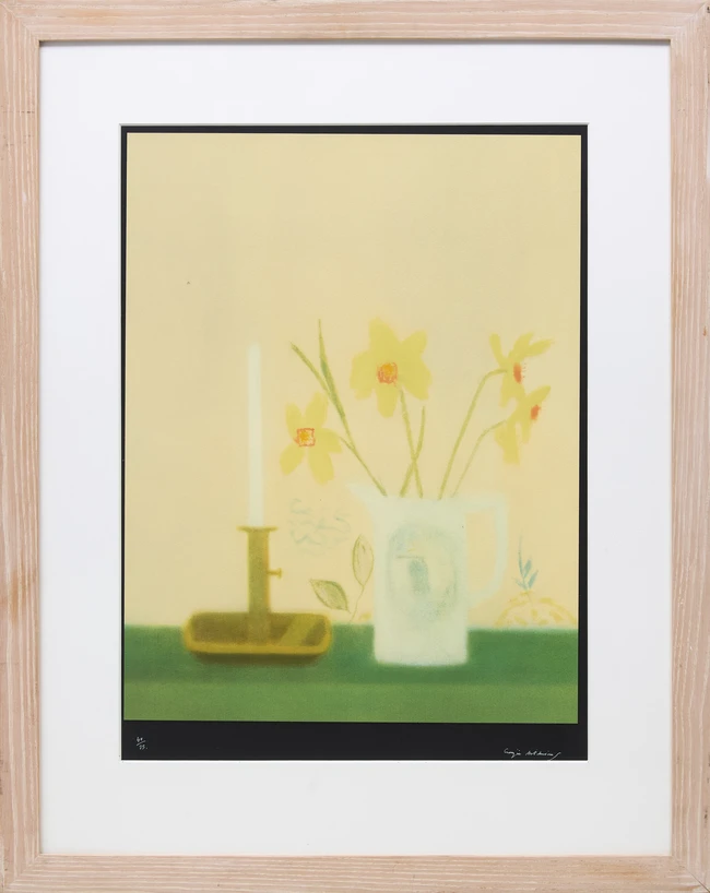 Craigie Aitchison CBE RSA RA, British 1926-2009, Daffodils and Candlestick, 1998; screenprint in...