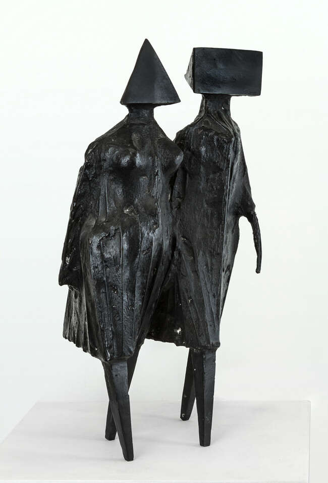 
	
		Lynn Chadwick RA, 
		British, 1914-2003 - 
		 
		Maquette VII Walking Couple, 1976;...