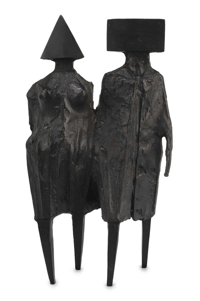 
	
		Lynn Chadwick RA, 
		British, 1914-2003 - 
		 
		Maquette VII Walking Couple, 1976;...