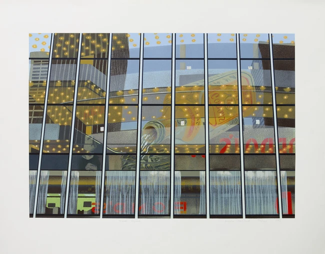Brendan Neiland, British b.1941- Autumn Landscape, 1982; Times Square, 1983; Lloyds, 1982; three...