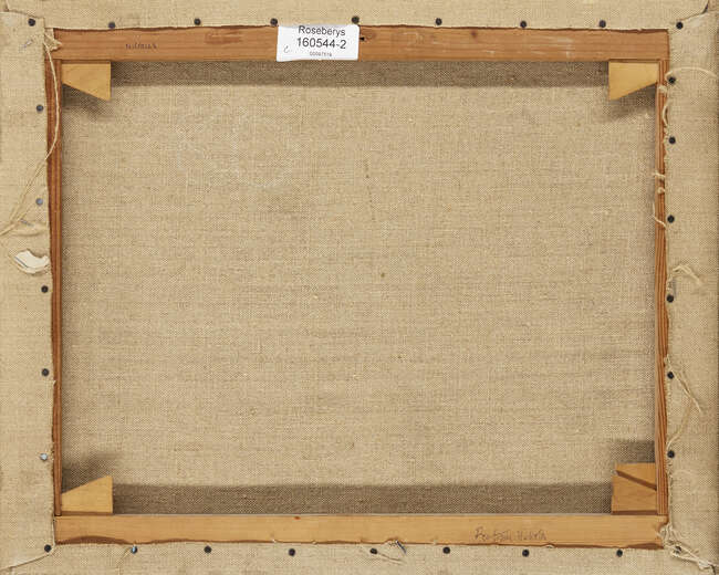 Bertram Nicholls,
British 1883-1975-
Ruined castle on the banks of a river;
oil on canvas,...