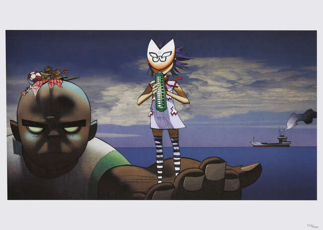 
	
		Jamie Hewlett, 
		British b.1968- 
		 
		Broken; 
		 
		digital print in colours...