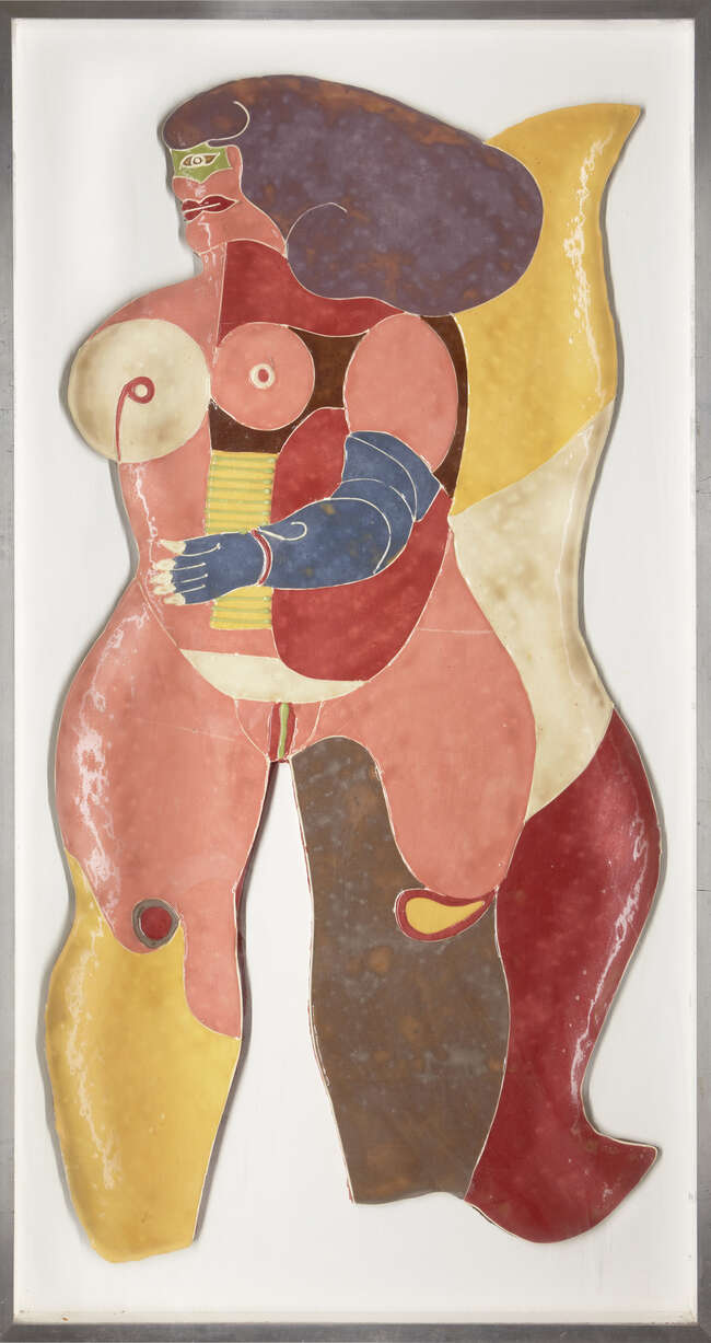 
	
		Richard Lindner, 
		German/American 1901-1978- 
		Blauer Busenengel, 1970; 
		mixed media...