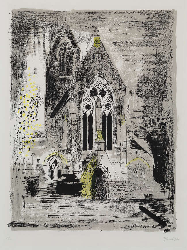 
	
		John Piper CH,
		British 1903-1992-
		 
		St Matthias, Stoke Newington, London by...