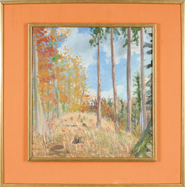 Michael Schwarz, active c.1985 - Woodland scene, 1985; oil on board, signed and dated lower right...