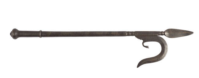 
	
		A Mughal steel elephant goad (Ankus), India, 17th Century, of typical form, the plain...