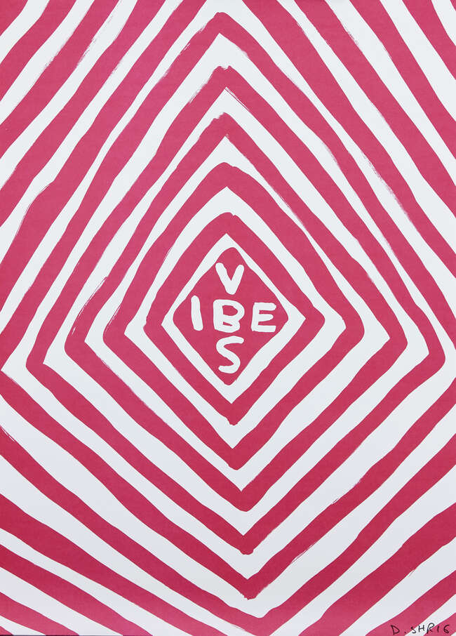 
	
		David Shrigley,
		British b.1968-
		 
		Vibes, 2018;
		 
		giclee print in colours on...