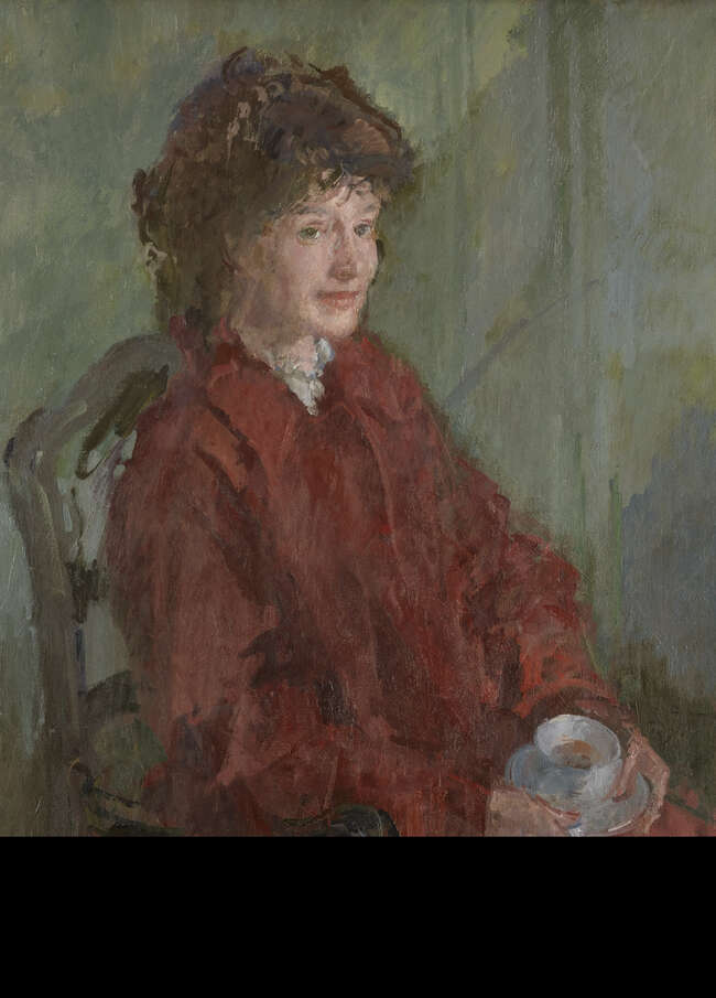 
	
		Peter Greenham RA CBE,
		British 1909-1992-
		 
		Portrait of Liz Kirkwood;
		 
		