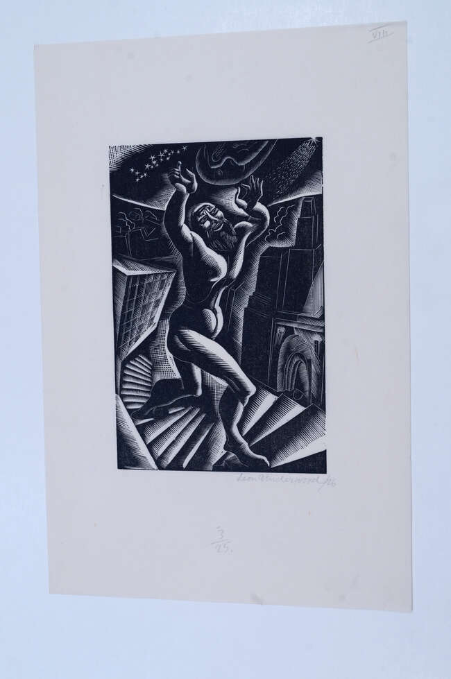 
	
		Leon Underwood,
		British 1890-1975- 
		 
		Engravings for &#39;The Music from Behind the...