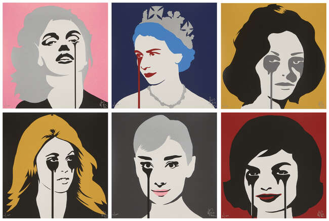 
	
		Pure Evil, 
		British b.1968-
		 
		Box Set 1, 2017;
		 
		six screenprints in colours...