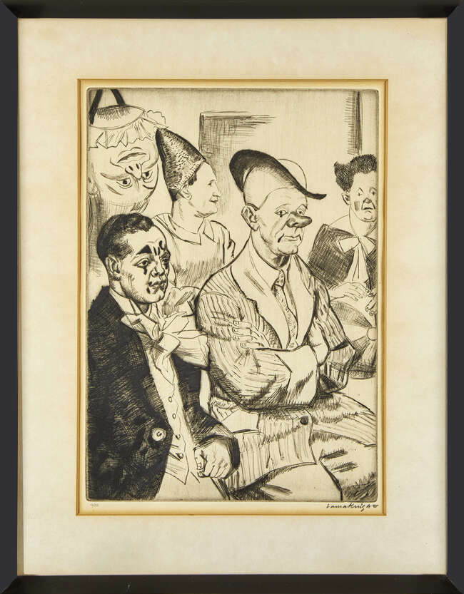 
	
		Dame Laura Knight DBE RA RWS, 
		British 1877-1970- 
		 
		Some Clowns, 1930; 
		 
		