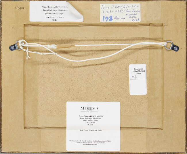 
	
		Peggy Somerville, 
		British 1918-1975- 
		
		Farm Buildings, Middleton;
		 
		