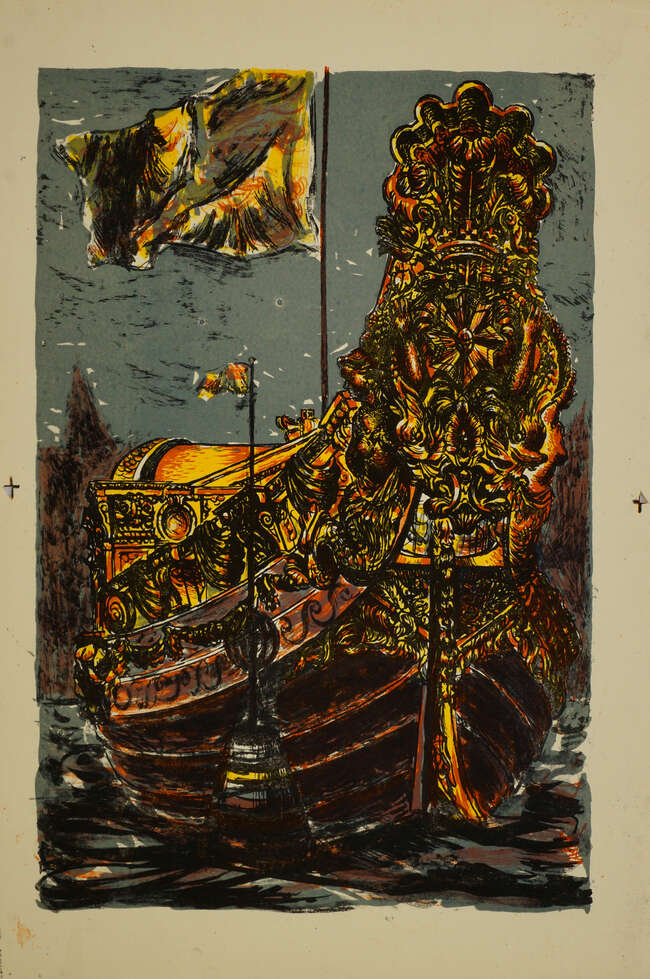 
	
		Fred Uhlman, 
		British 1901-1985- 
		 
		The Tower of London; 
		 
		lithograph...