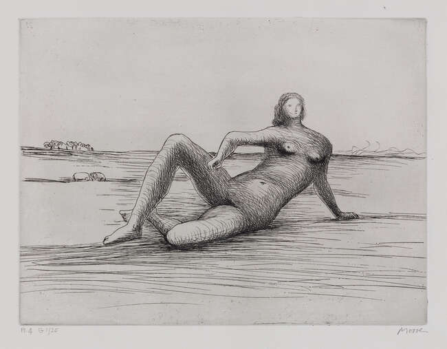 
	
		Henry Moore OM CH FBA,
		British 1898-1986-
		 
		Reclining Figure 4 [CGM 475],...