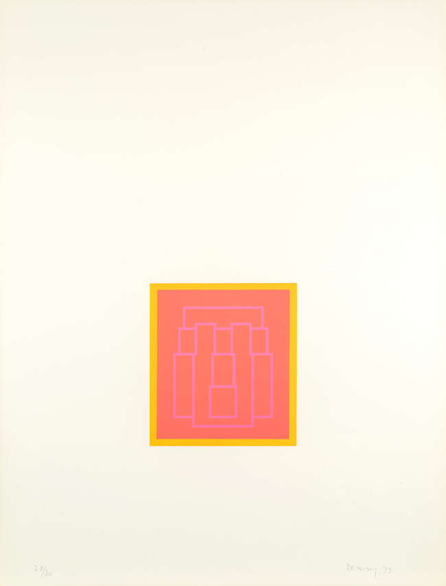 
	
		Robyn Denny, 
		British 1930-2014-
		 
		Portraits Series A: 1- 5, 1973;
		 
		five...
