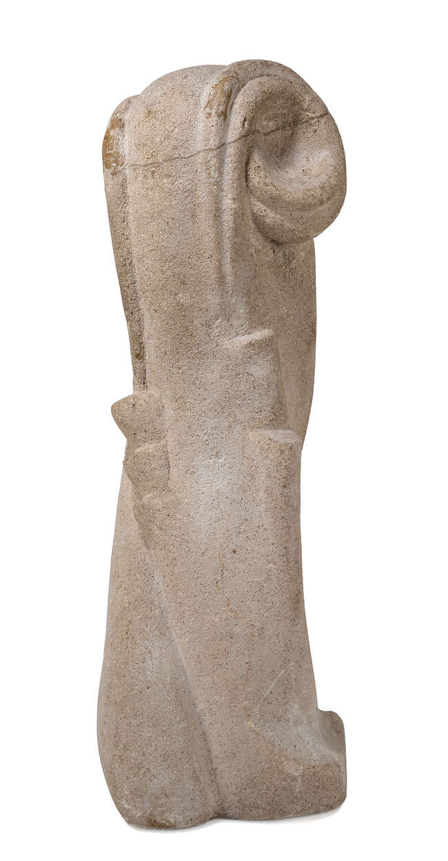 
	
		Joseph Csaky, 
		Hungarian 1888-1971 - 
		 
		Figure; 
		 
		sandstone, H47.5 x W15...