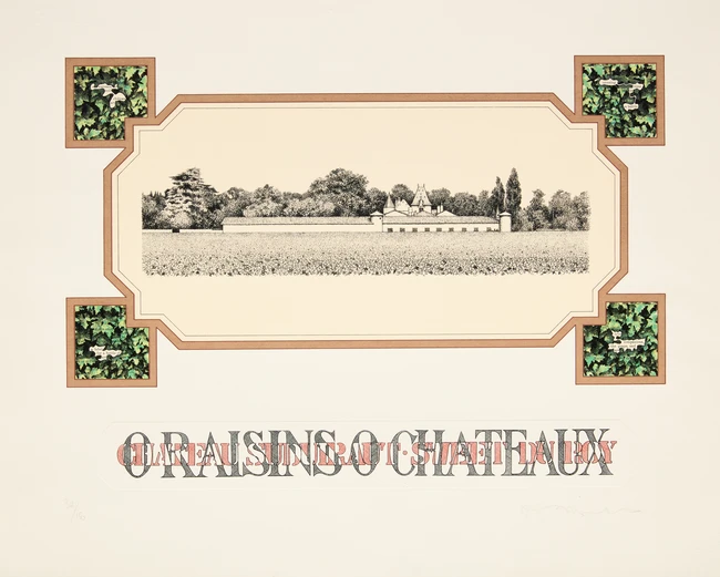 Tom Phillips, British, 1937-2022, O Raisins O Chateaux; four lithographs in colours, all...
