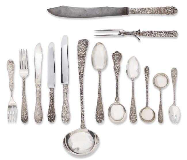 
	
		A quantity of American Sterling silver cutlery, Kirk Steiff Corp, Baltimore, &#39;Steiff...