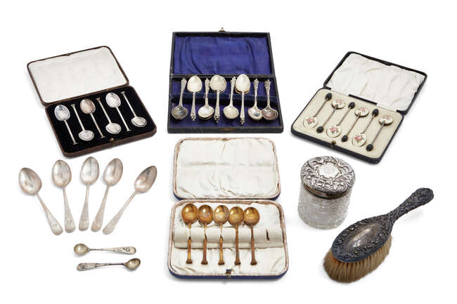 
	
		A Victorian silver backed dressing table set, Joseph Cook & Son, Birmingham 1889,...