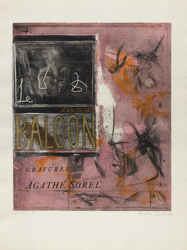 Agathe Sorel, British 1935-2020, Le Balcon engravings, 1964; portfolio of ten engravings on...