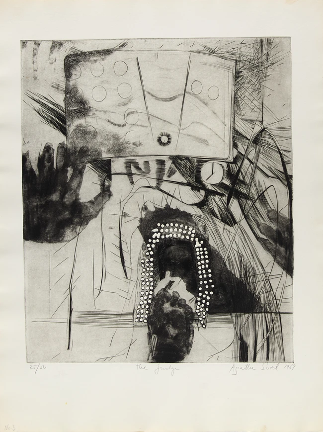 Agathe Sorel, British 1935-2020, Le Balcon engravings, 1964; portfolio of ten engravings on...