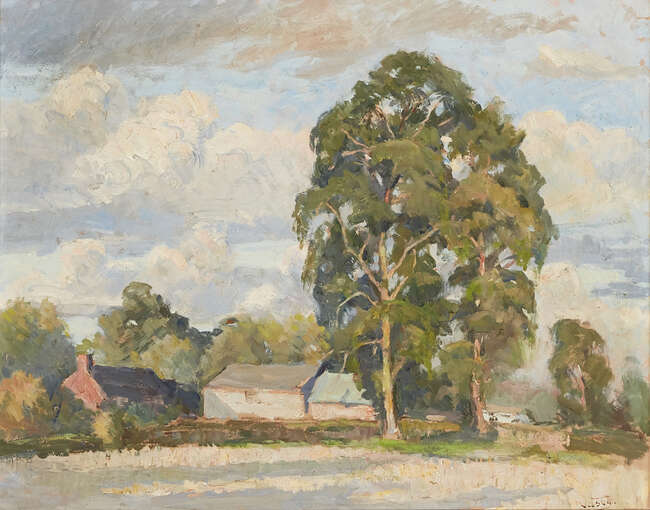 
	
		Gladys Vasey ARCA SWA,
		British 1889-1981-
		 
		Summer Afternoon, 1939;
		 
		oil on...