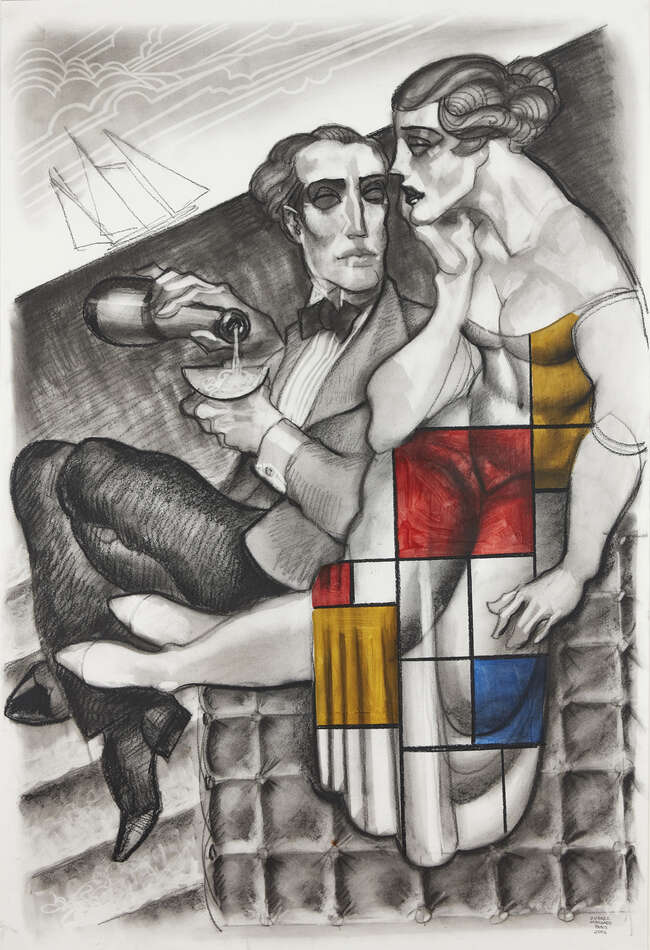 
	
		Juarez Machado, 
		Brazilian b.1941- 
		Personas con Champagne, 2006; 
		 
		mixed...