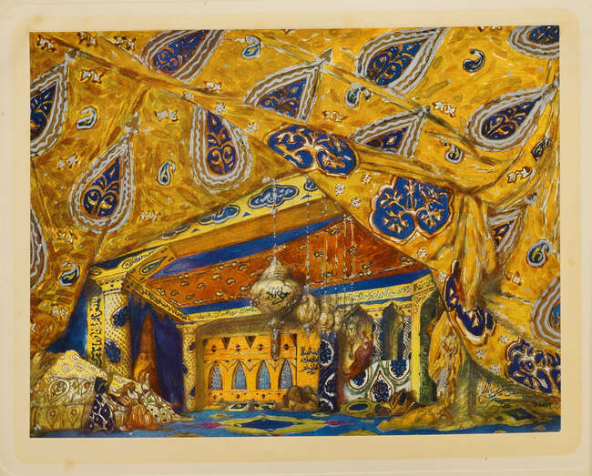 
	
		After Leon Bakst, Russian 1866-1924- Stage Decorations for Ballet Orientales, Sheherazade...