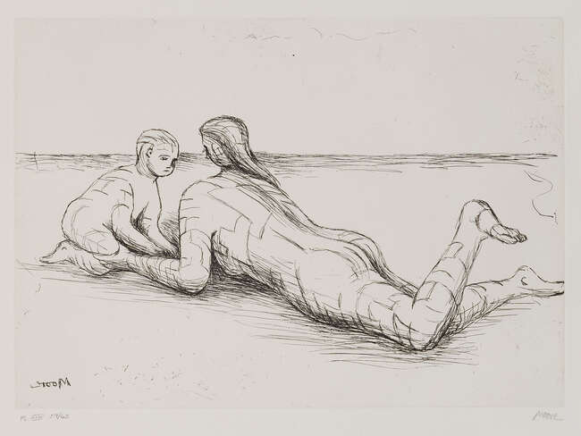 
	
		Henry Moore OM CH FBA,
		British 1898-1986-
		 
		Mother and Child XIX [Cramer 689],...