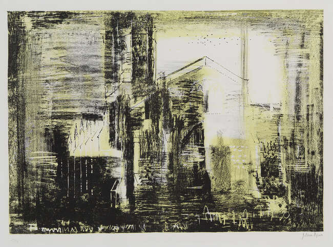 
	
		John Piper CH,
		British 1903-1992-
		 
		Fotheringhay, Northamptonshire: Medieval...