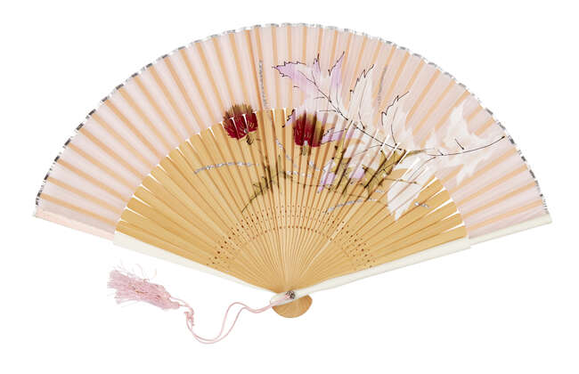 
	
		A collection of Japanese fans, late 19th-early 20th century, including a silk embroidered...