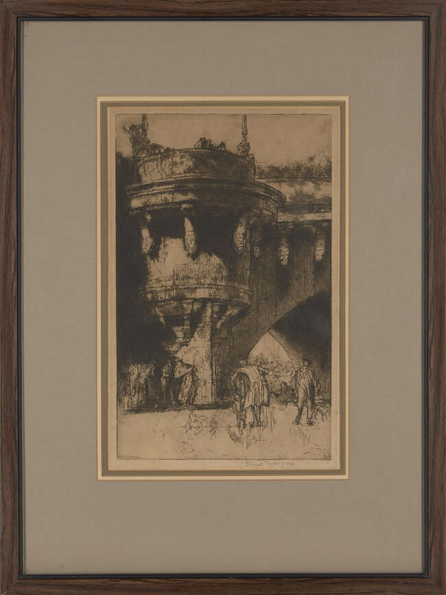 
	
		Sir Frank Brangwyn RA RWS RBA, 
		 
		British 1867-1956; 
		 
		 
		Buttress of the...