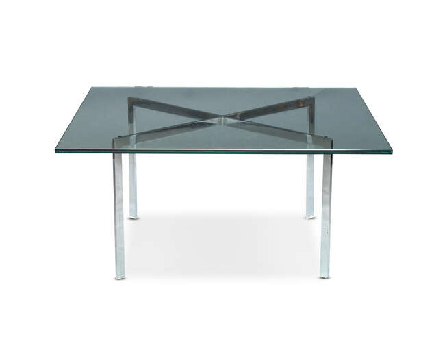
	
		After Ludwig Mies van der Rohe, a &#39;Barcelona table&#39;, produced by Knoll,
		c.1980,
		The...