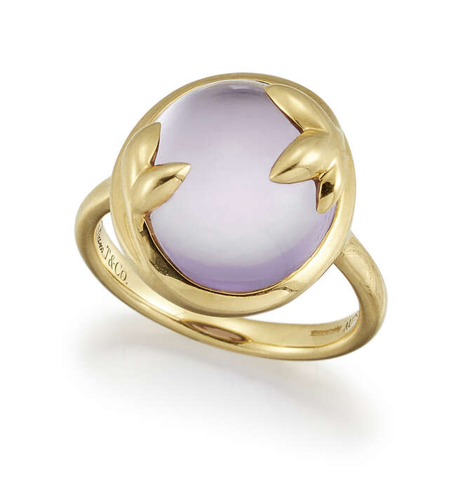 
	
		A Paloma Picasso amethyst &#39;Olive Leaf&#39; ring, by Tiffany and Co., the oval amethyst...