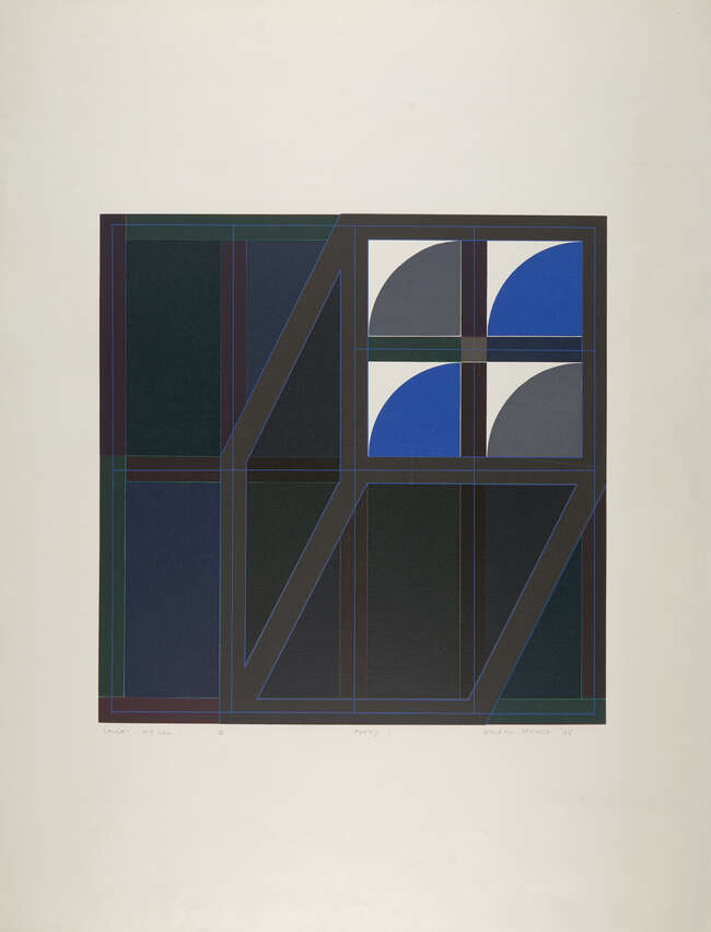 
	
		Gordon House,
		British 1932-2004-
		 
		Series 40cm E, 1965;
		 
		screenprint in...
