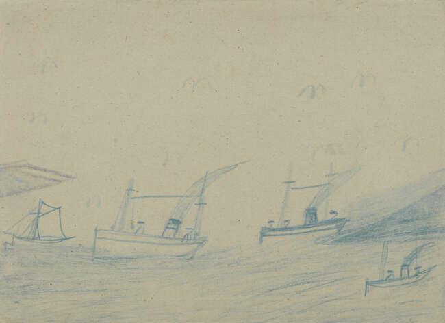
	
		Alfred Wallis, 
		British 18551942 - 
		 
		Untitled (Double-sided); 
		 
		pencil...