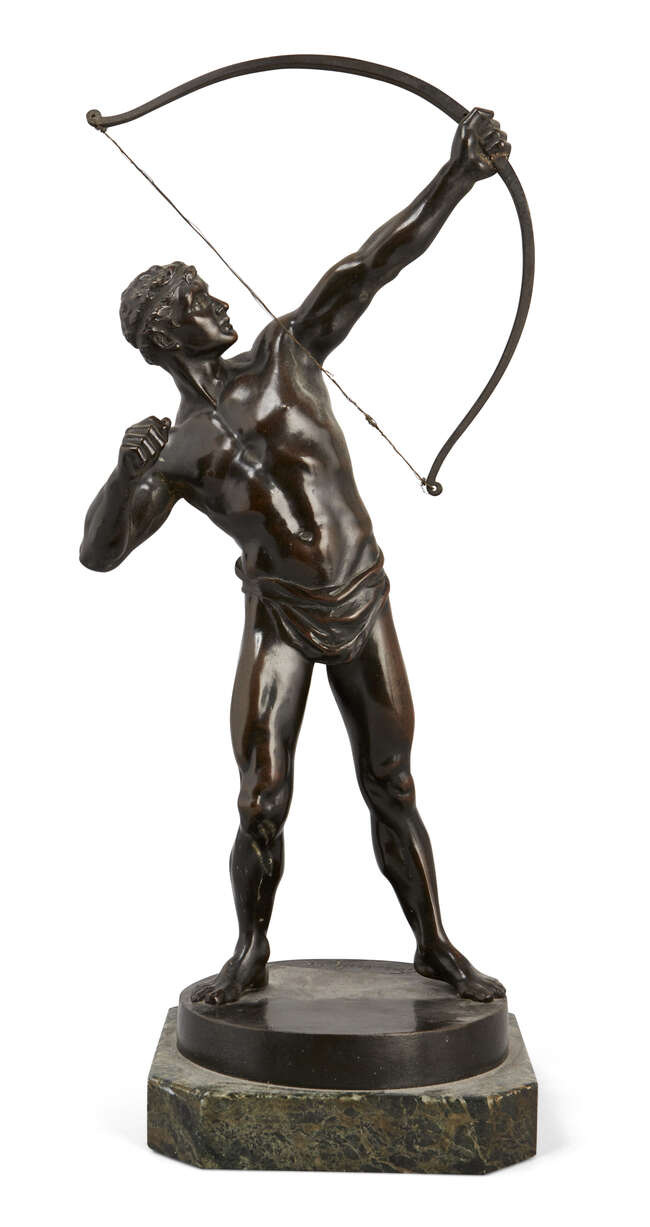 
	
		Rudolf Kaesbach, (1873-1955), German 
		An Archer 
		Signed and dated 06 
		Bronze...