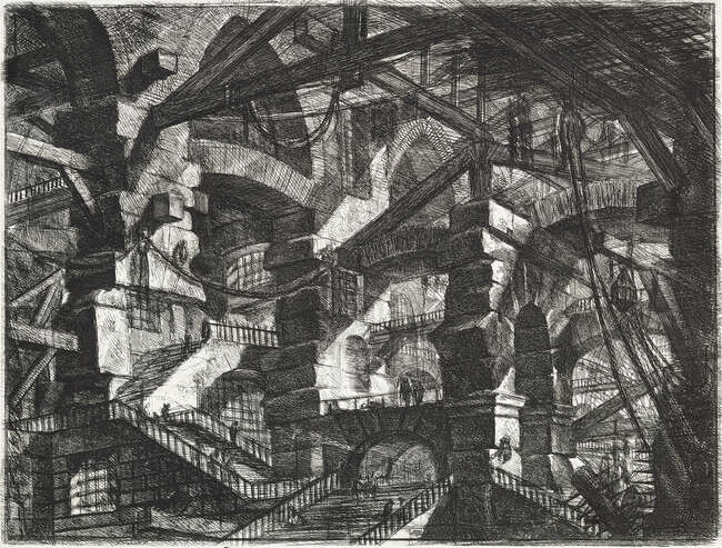 
	
		Giovanni Battista Piranesi, 
		Italian 1720-1778- 
		 
		The Gothic Arch, plate 14...