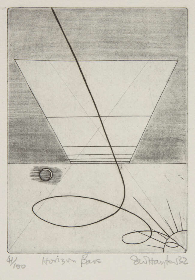 
	
		Stanley William Hayter CBE, 
		British 1901-1988-
		 
		Horizon Bars [Black &...
