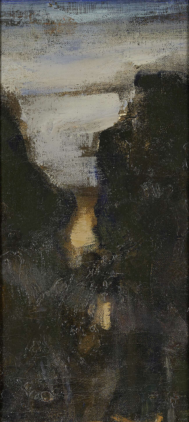 
	
		Sir Frank Brangwyn RA RWS RBA, 
		British 1867-1956-
		
		Landscape, c.1910;
		
		oil on...