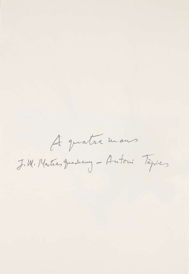 
	
		PROPERTY FROM THE COLLECTION OF THE LATE CLODAGH WADDINGTON
		 
		Antoni Tàpies, 
		
