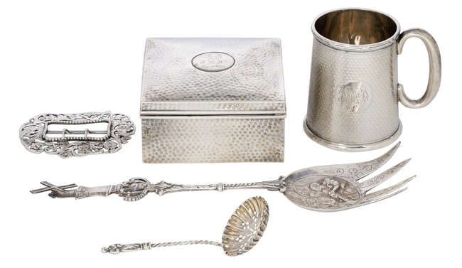 
	
		A silver cigarette box, Birmingham, c.1915, AJ Zimmermand Ltd, of square form with...