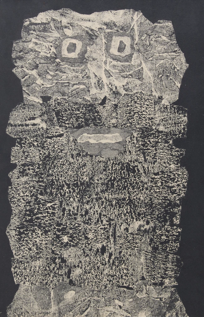 Jean Dubuffet, French 1901-1985, Composition Barbe, 1959; collotype on paper, unsigned, from the...