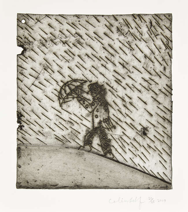 
	
		Colin Self, 
		British b.1941- 
		 
		Untitled, 2009; 
		 
		two etchings on wove,...