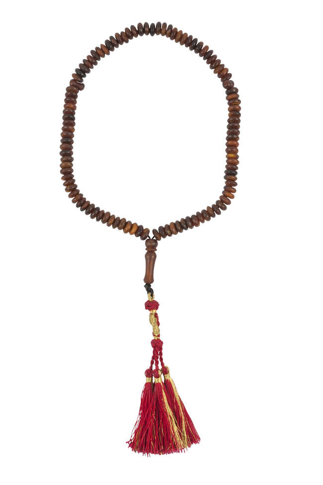 
	
		A Chinese rhinoceros horn rosary necklace, 19th century, comprising one hundred and three...