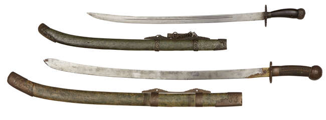 
	
		A Chinese willow leaf sabre (liu yue dao), late 18th/early 19th century, with shagreen...